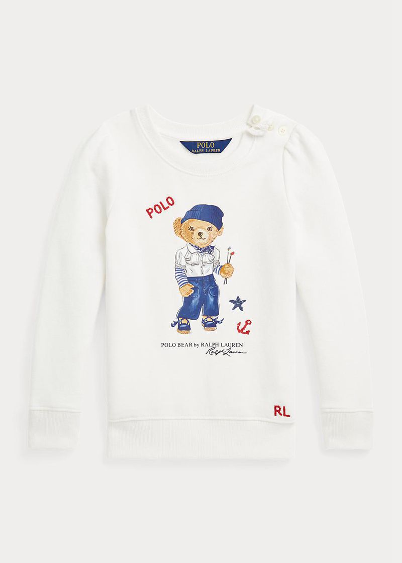 Sudadera Ralph Lauren Niña 1.5-6.5 Años Polo Bear De Lana Pullover Chile Blancas IPNUG-6530